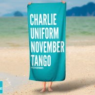 Charlie Turquoise Beach Towel